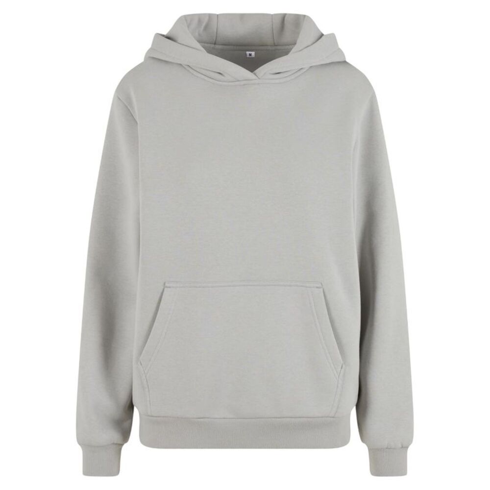 Build Your Brand Womens/Ladies Fluffy Hoodie / Heather Grey